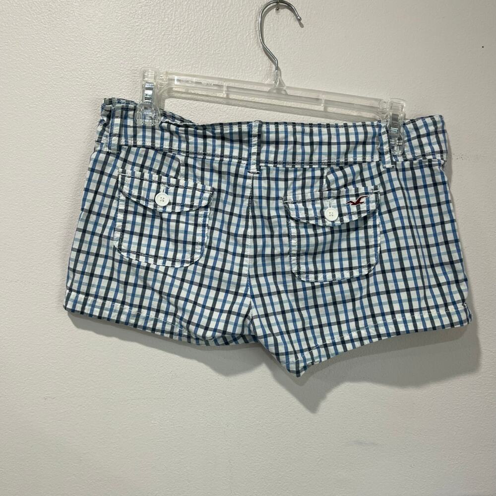 Hollister Blue Gingham Shorts Cottagecore Y2K Summer Preppy Mini Shorts - Picture 2 of 6